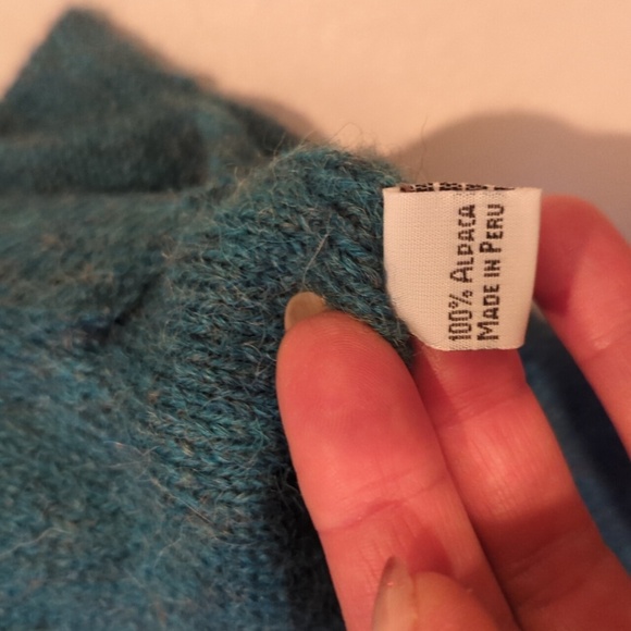 Origin Alpaca XL Women's 100% Alpaca Sweater Made In Peru Metal Detail Warm Boho - Picture 10 of 14